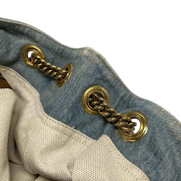 Auth GUCCI Soho 308982 Light Blue Denim - Shoulder Bag - Picture 10 of 16